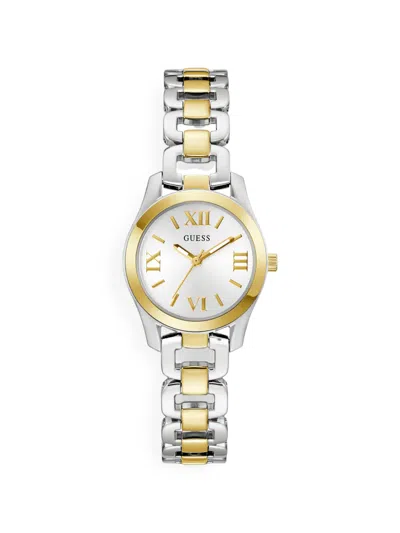 Guess Usa Two-tone Roman Numeral 28mm Watch In Multi