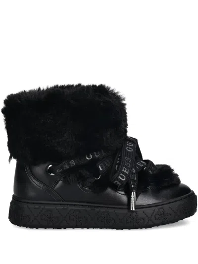 Guess Usa Unessa Faux-fur Boots In Black