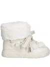 Guess Usa Unessa Faux-fur Tie Boots In White