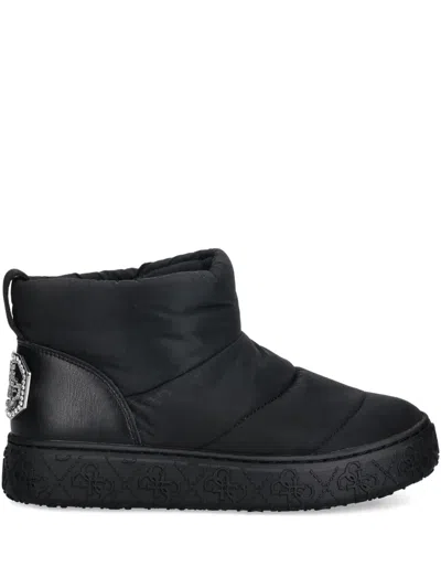 Guess Usa Urana Quilted Logo Boots In Black