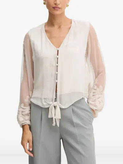 Guess Usa V-neck Blouse In Black