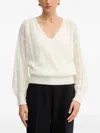 Guess Usa V-neck Sweater In White