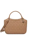 Guess Usa Valla Quilted Charm Tote Bag In Neutral