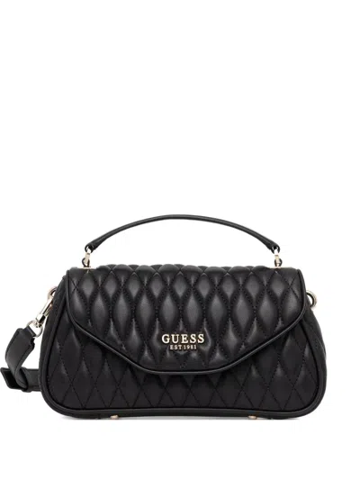 Guess Usa Valla Quilted Tote Bag In Black