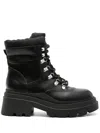 Guess Usa Vaney Lace-up Combat Boots In Black