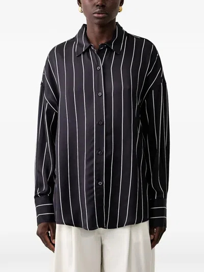 Guess Usa Vertical-stripe Shirt In Black
