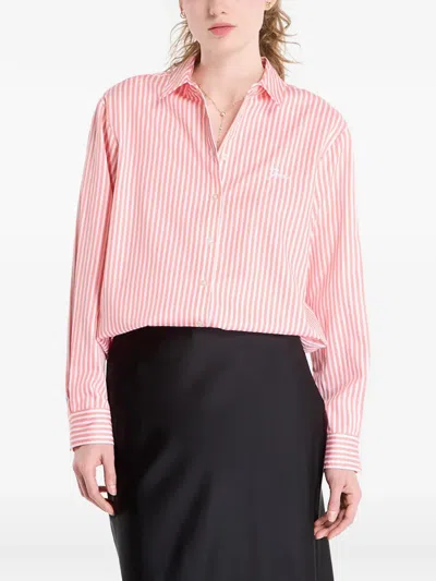 Guess Usa Vertical-stripe Shirt In Pink