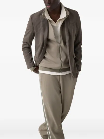 Guess Usa Vicktor Full Zip Sweatshirt In Nude