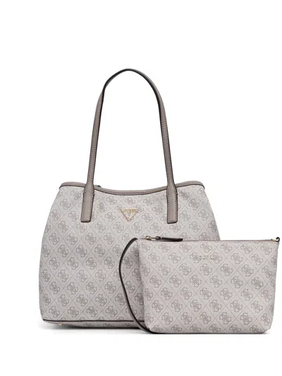 Guess Usa Victtoria Monogram-pattern Logo-plaque Tote Bag In Blue