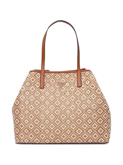 Guess Usa Vikky Diagonal Diamond-pattern Tote Bag
