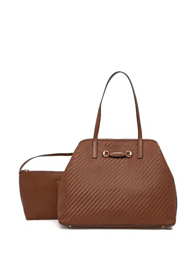 Guess Usa Vikky Tote Bag In Brown
