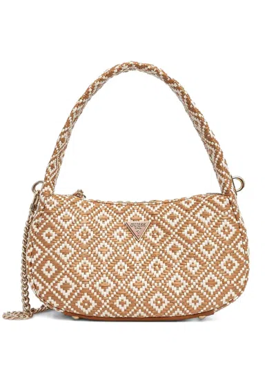 Guess Usa Vikky Woven-patterned Shoulder Bag