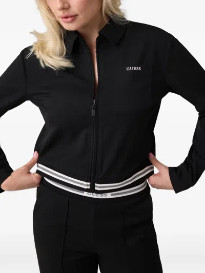Guess Usa Viscose-blend Jacket In Black
