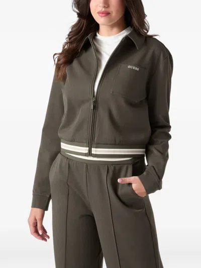 Guess Usa Viscose-blend Jacket In Gray