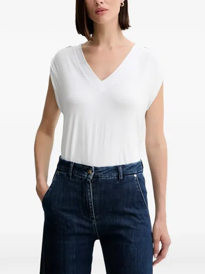 Guess Usa V-neck Tank Top In White