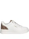 Guess Usa Welli Leather Sneakers In White