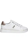 Guess Usa Welli Leather Sneakers In White