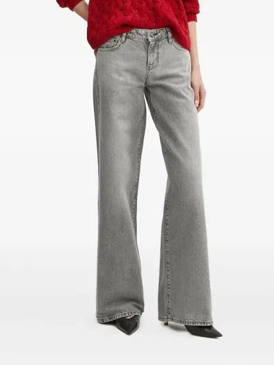 Guess Usa Wide-leg Jeans In Gray
