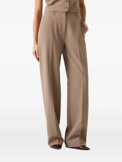 Guess Usa Wide-leg Trousers In Brown