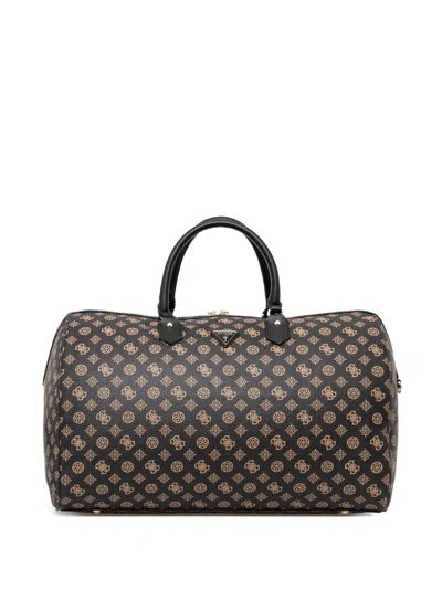 Guess Usa Wilder 4g Peony-logo Luggage In Brown