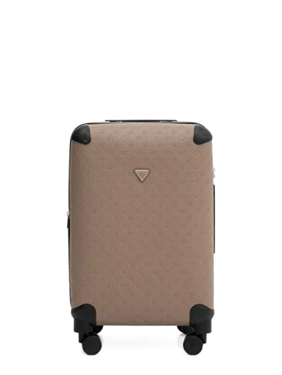 Guess Usa Wilder Embossed Suitcase In Neutral