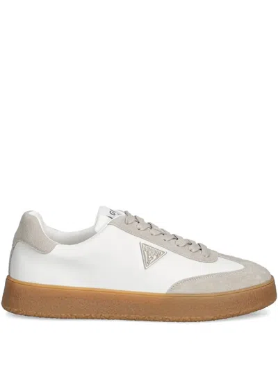 Guess Usa Wiman Leather Sneakers In Black