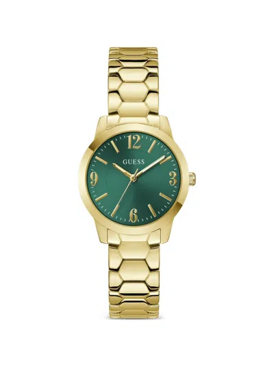 Guess Usa Winni 34mm Watch In Gold