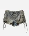 Guess Usa Women S Coated Denim Shorts Heavy Stone Wash In Multicolor