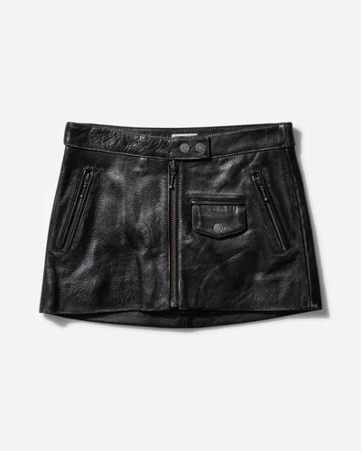 Guess Usa Women S Vintage Leather Skirt Jet In Black