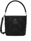 Guess Usa Woven Braided-handle Tote Bag In Black