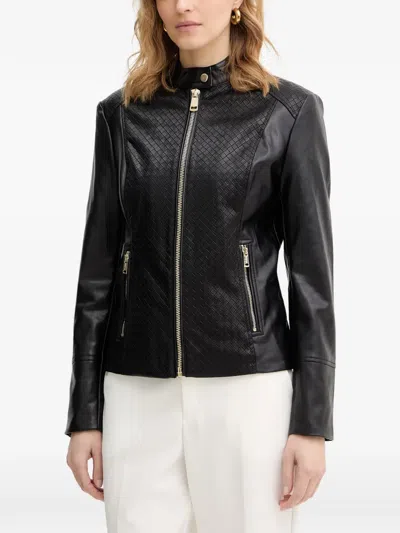 Guess Usa Woven-panel Jacket In Black