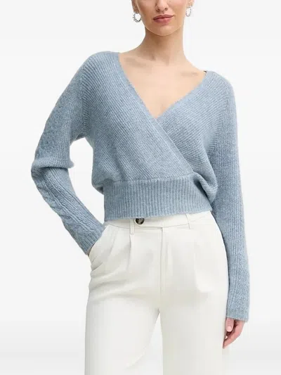 Guess Usa Wrap-front Sweater In Blue