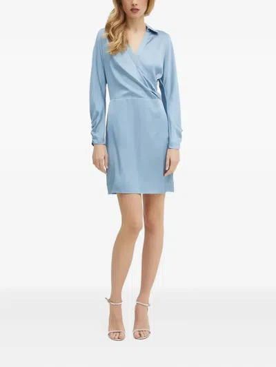Guess Usa Gewickeltes Minikleid Mit Gerafften Bündchen In Blue