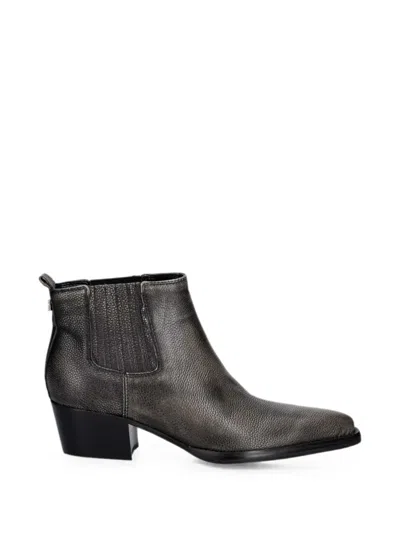 Guess Usa Wynie Grainy-leather Ankle Boots In Black