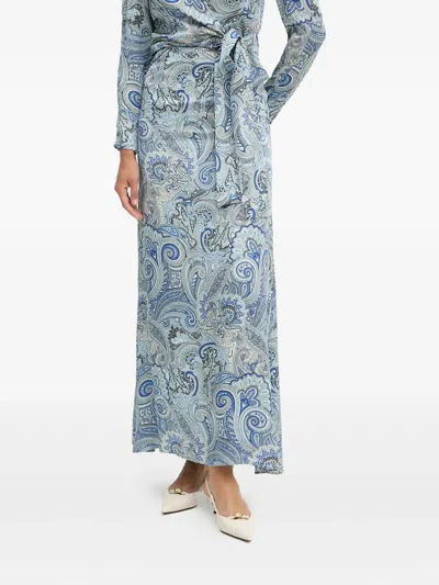 Guess Usa X Marciano Paisley-print Maxi Dress In Blue