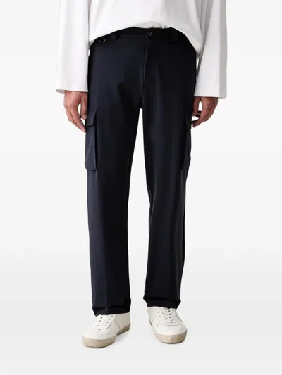 Guess Usa X North Sails Logo-patch Cargo Pants In Black