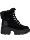 Guess Usa Yareli Faux Fur-trim Ankle Boots In Black