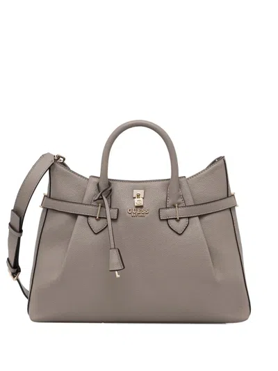 Guess Usa Yesba Buckle Padlock Tote Bag In Gray