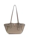 Guess Usa Yesba Padlock-detail Logo-plaque Shoulder Bag In Brown