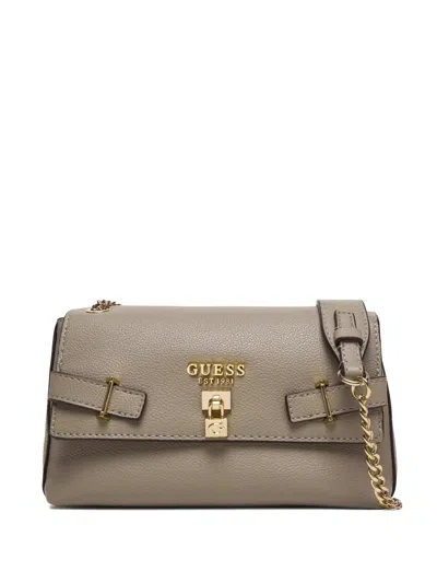 Guess Usa Yesba Padlock-embellished Satchel Bag In Neutral