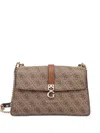 Guess Usa Zamira Monogram Canvas Shoulder Bag