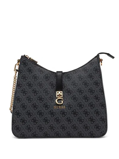 Guess Usa Zamira Monogrammed Shoulder Bag In Gray
