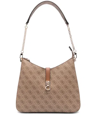 Guess Usa Zamira Quattro G Shoulder Bag In Neutrals