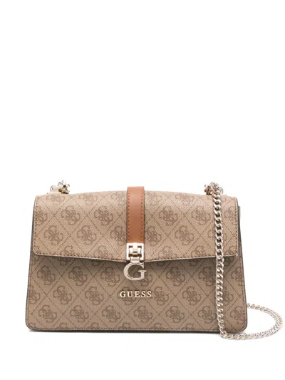 Guess Usa Zamira Shoulder Bag In Brown