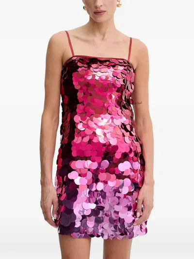 Guess Usa Zaya Sequin-embellished Mini Dress In Pink