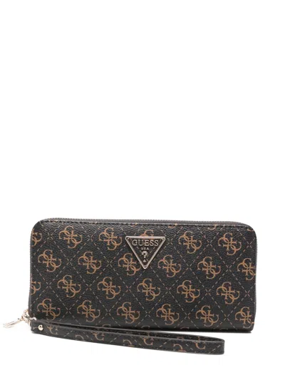 Guess Usa Zip-around Wallet In Brown