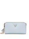 Guess Usa Zip Chain-detail Crossbody Bag In Blue