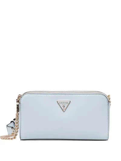 Guess Usa Zip Chain-detail Crossbody Bag In Blue