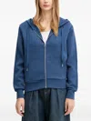 Guess Usa Zip-detail Hoodie In Blue