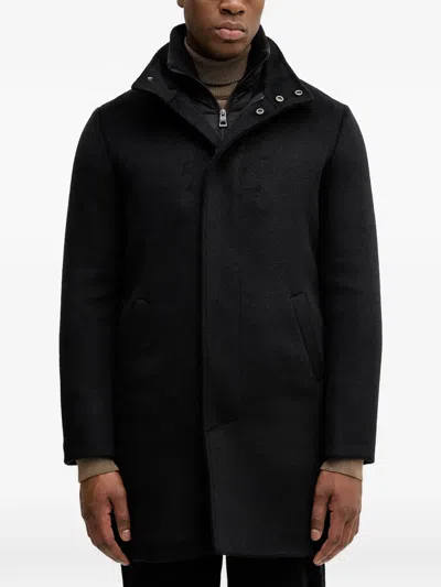 Guess Usa Zip-fastening Coat In Black